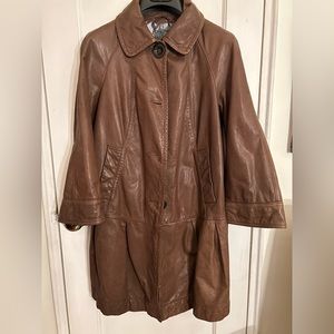 Brown Brogden leather coat